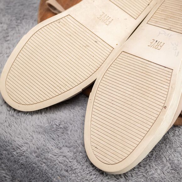 FRYE Ivy Low Lace Sneakers 347188 Ivory Italian Leather Fashion Shoes Womens 7.5 - Picture 8 of 9